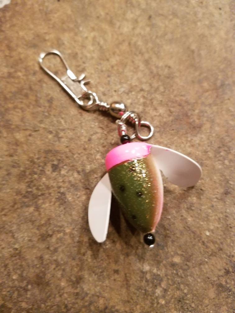 KEYCHAIN With Spin N Glo Corky Fishing Lure Charm and Barrel Etsy
