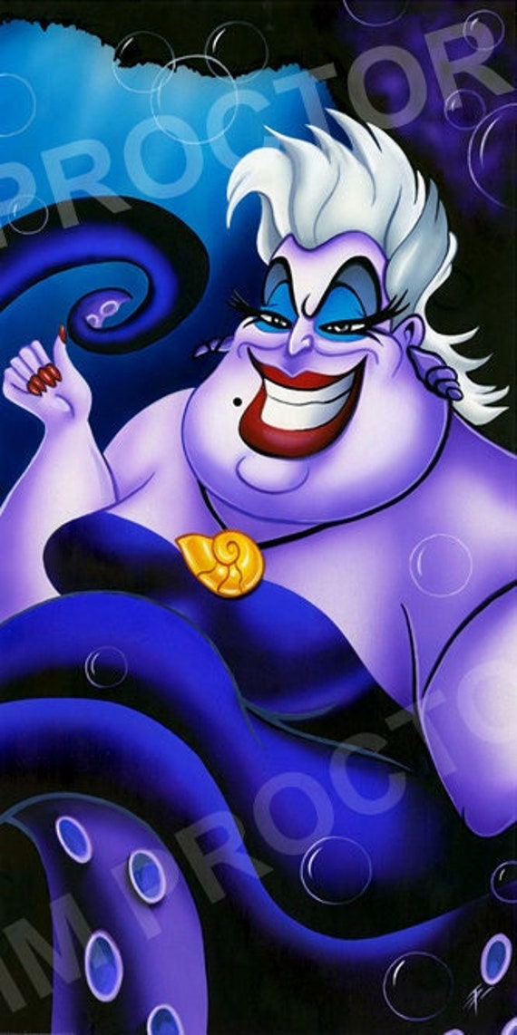 Disney's Ursula The Sea Witch Lithograph Tim Etsy 日本