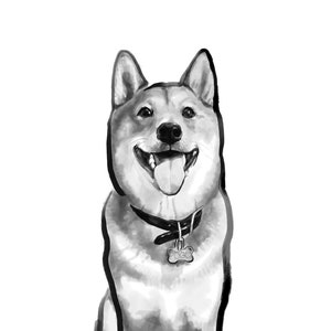 The perfect Shiba Ibu, Japanese Dog Sumi-e Painting Ink Zen Print Drawing  Dog Lover Wall Deco Pet Brush illustration B&W Art Board Print for Sale by  riceandink