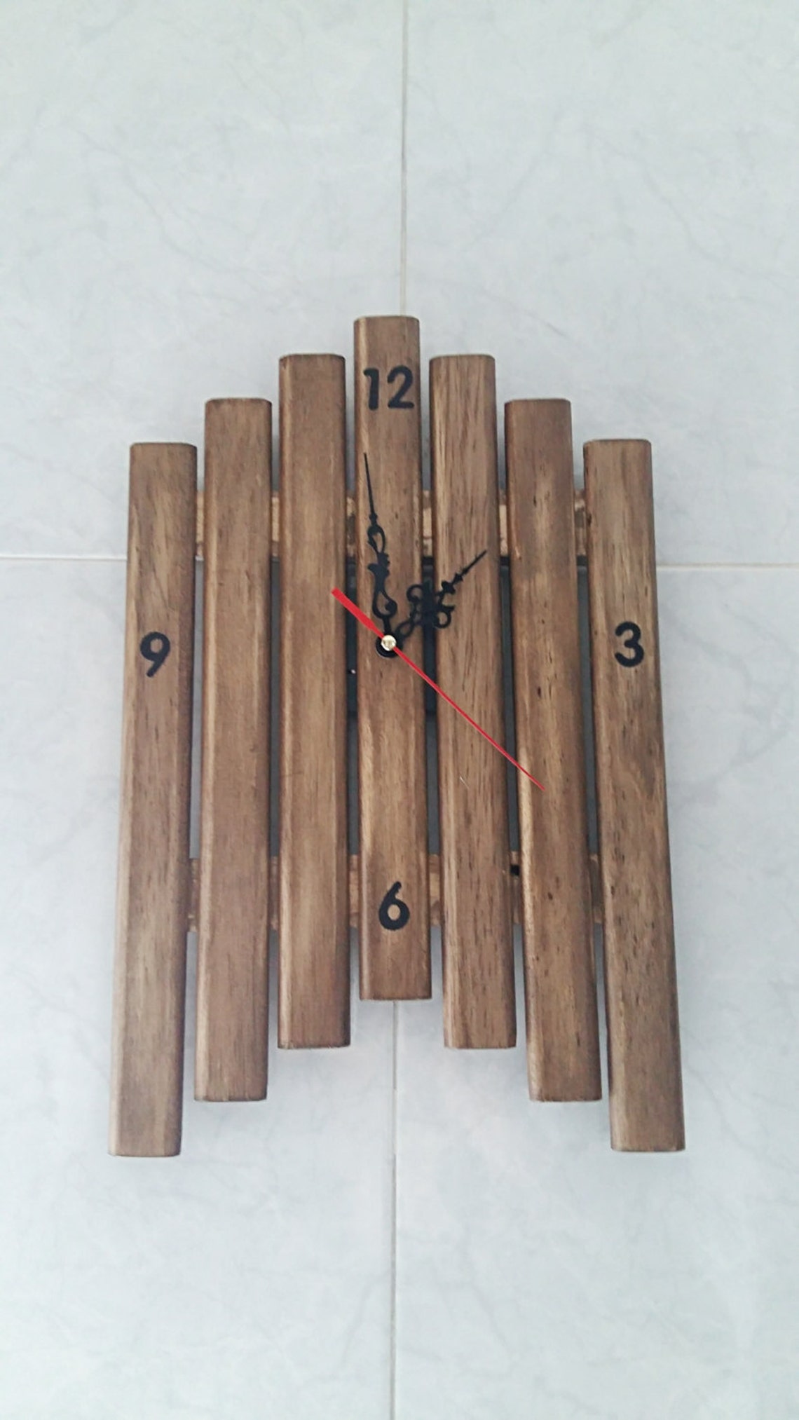 Wooden clock Wooden wall clock Kitchen wall clock Home Etsy