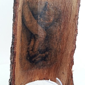 Wood miniatures, Decoupage on bark, Unique decoration, Hanging from tree bark, Decorative tree barktree bark, Home decor, Gift, Wood,
