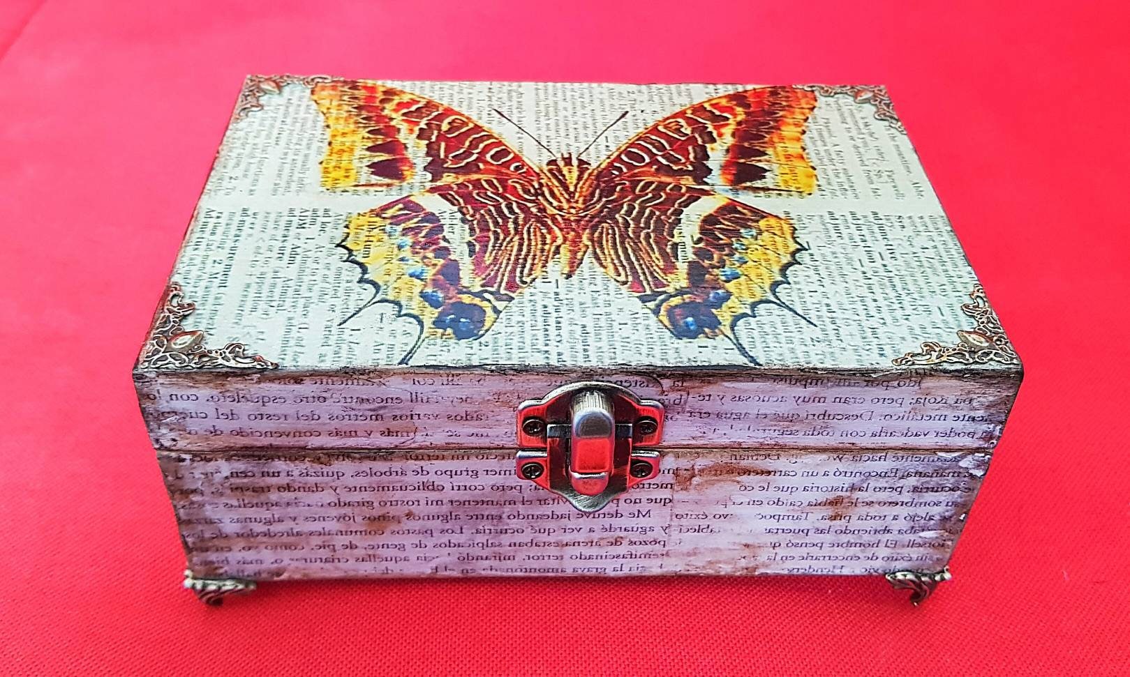 Wooden music box Box with butterfly Music box with Etsy
