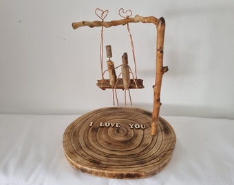 Wooden figures,wood art,swing of love,my love,love of my life,swing,