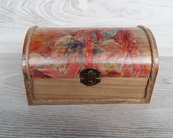 Wooden box with fairy, Jewelry box, Decopage box, Decorative box, Gift box, Vintage jewelry box, Furniture boxes, Keepsake box, Storage box,