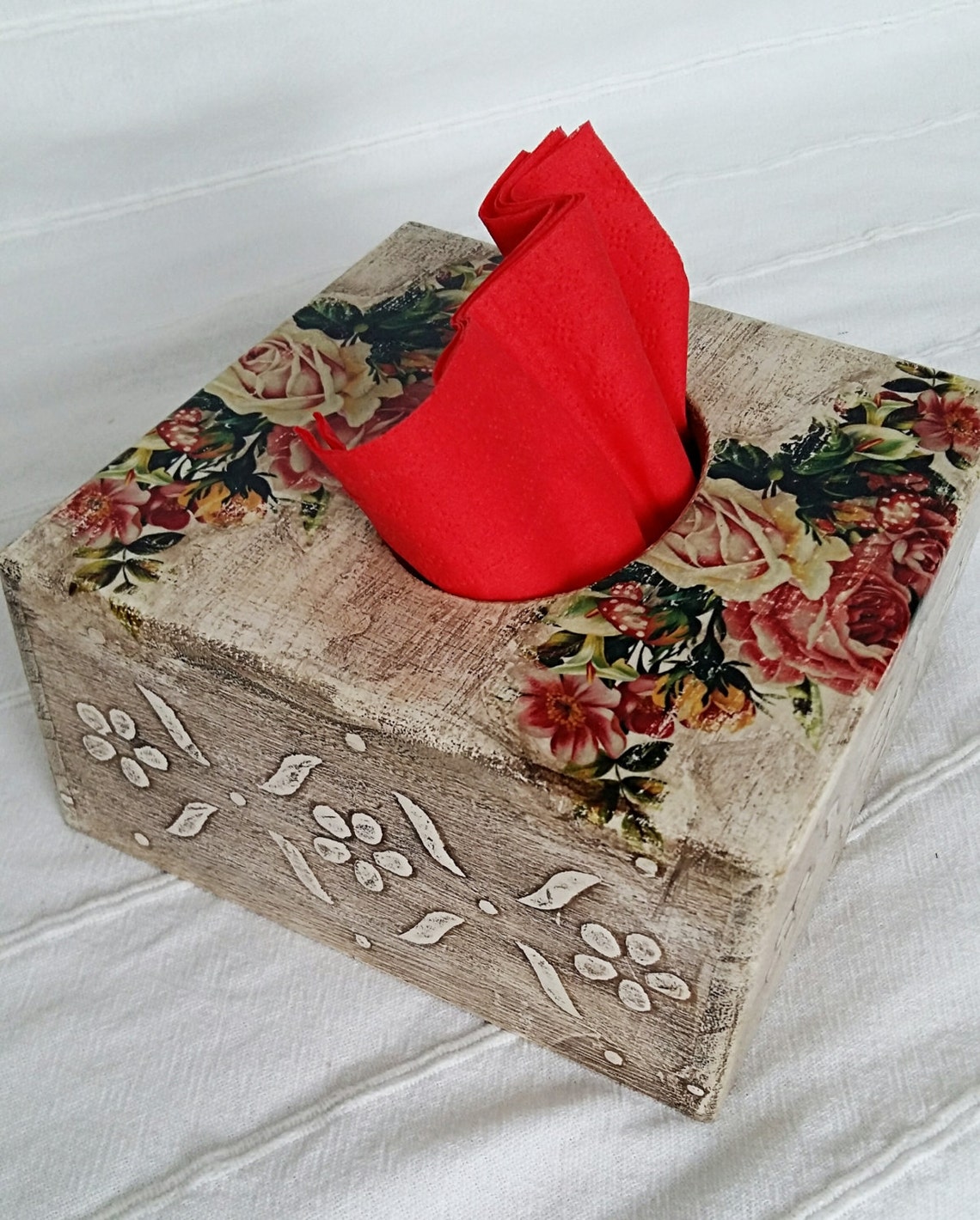 Napkin holder Napkin box Napkins 15x15 box Square box Etsy España