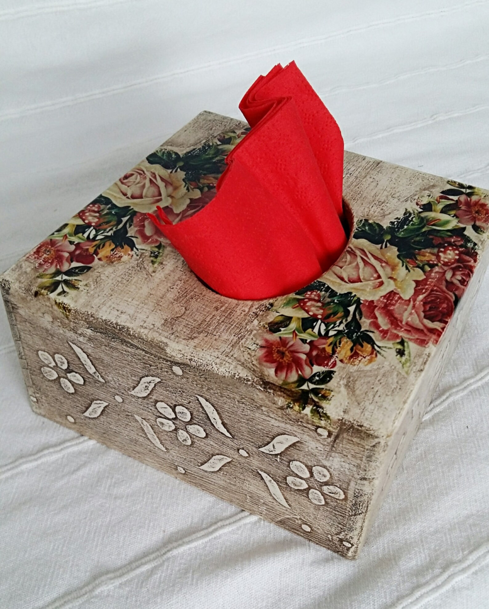 Napkin holder Napkin box Napkins 15x15 box Square box Etsy España