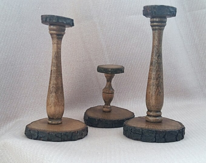Wooden Candleholders Candle Holder Stick Pillar Candle Stick Etsy
