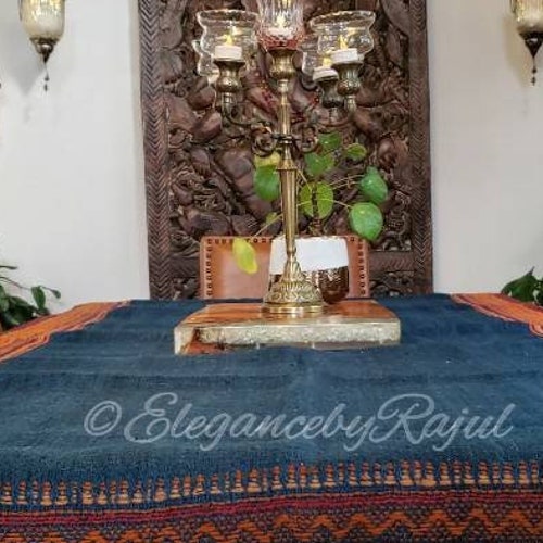 Handwoven Desi Wool Shawl, Indian wool Throw,Table cloth. 93 inchesX39 shops inches ~ 2.37 metres X 99 cms Made in Bhujodi Kutch Free Shipping USA