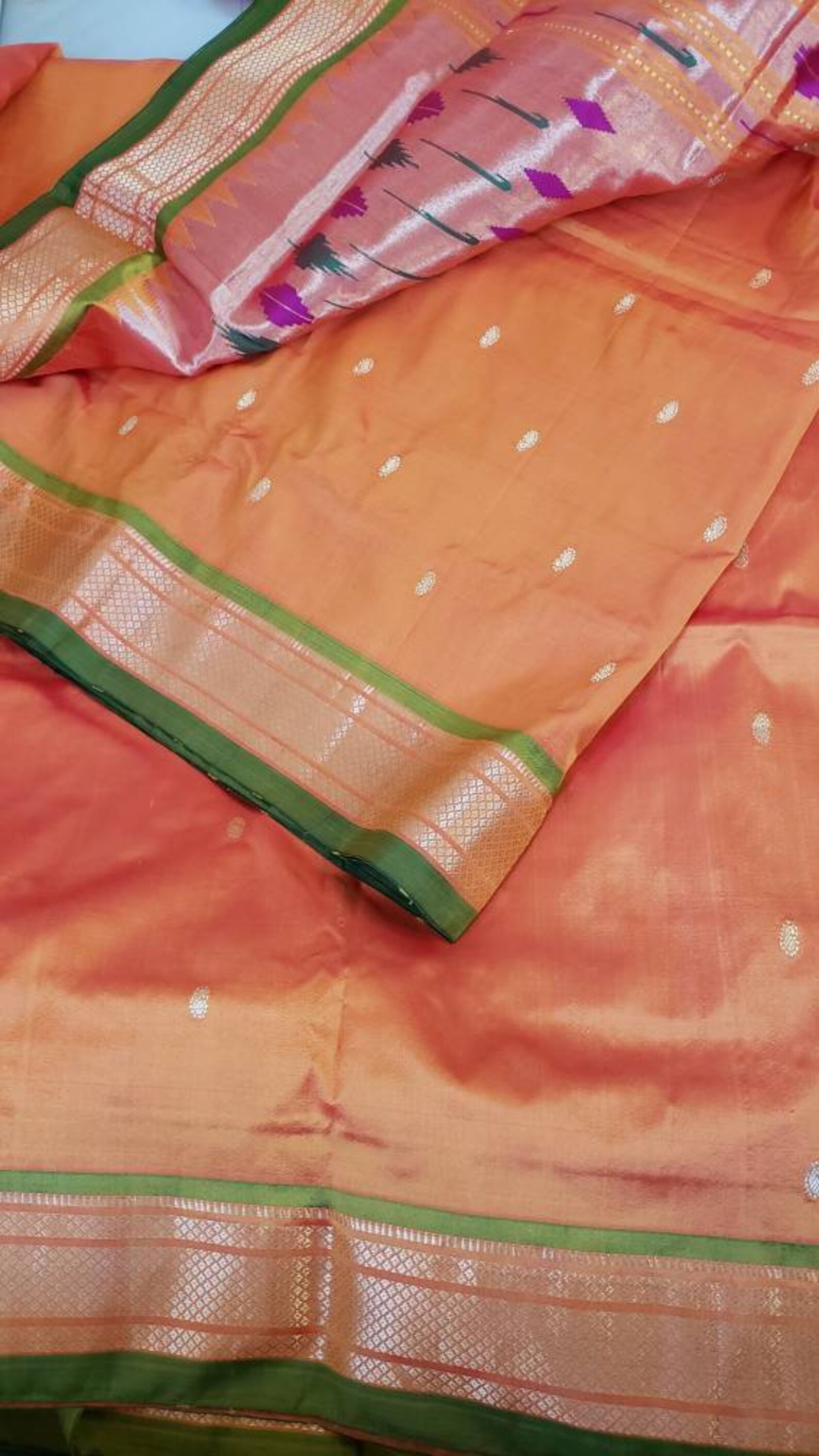 Paithani Authentic Made in Yeola on Handloom Pure silk Saree Etsy