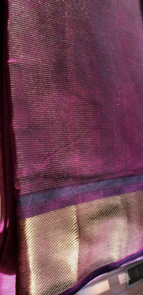 Vairaoosi Silk Cotton Handloom Saree~Running blouse piece~Fall pico tassels~ shade of Grey colour~Stunning saree.Ships free within USA