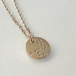 Collar de la constelación del Can Mayor con sello manual: joyería de oro con signos del zodiaco