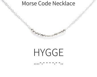 Hygge Morse Code Necklace: Sterling Silver Layering Necklace