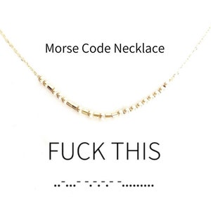 Colar "Fuck This Morse Code": Prata de Lei/Ouro Laminado - Ideal para Sobreposição de Colares - Presente Perfeito