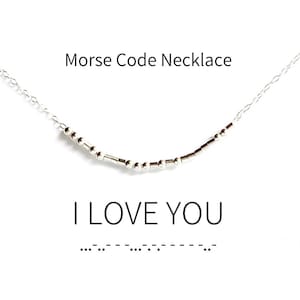 Ich liebe Dich Morse-Code Halskette, Valentinstag Geschenk, Geschenk für Frau Mutter bff Schwester Tochter, Geschenk für Frau