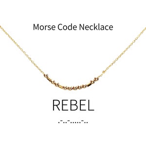 Rebel Morse Code Necklace: Sterling Silver or Gold Fill