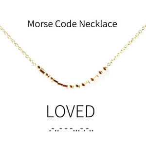 Loved Morse Code Halskette, Geheime Nachricht Halskette, Valentine Geschenk, Geschenk für Tochter Mutter Schwester, einzigartiges Geschenk, personalisiertes Geschenk