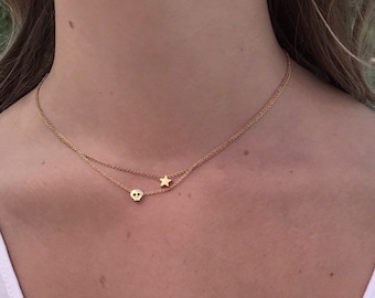 Bedelketting kleine schedel: sterlingzilver of verguld