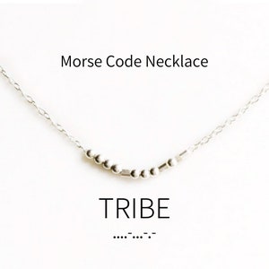 Tribe Morse Code Necklace: Sterling Silver Layering Necklace