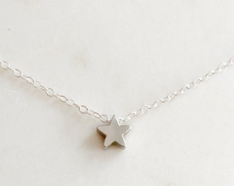 Delicate Star Necklace: Sterling Silver or Gold Plated Chain