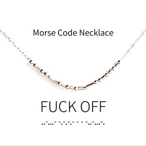 Que se joda el collar de código Morse, collar de mensaje secreto, regalo único, regalo personalizado, regalo para la amiga hermana BFF