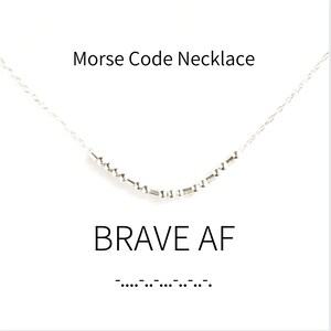 Mutige AF Morse Code Halskette, Morse Code Halskette, Morse Code, Layering Halskette, einzigartiges Geschenk, personalisiertes Geschenk