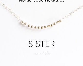 Sister morse code necklace,  secret message necklace, gift for sister, personalized gift, unique gift