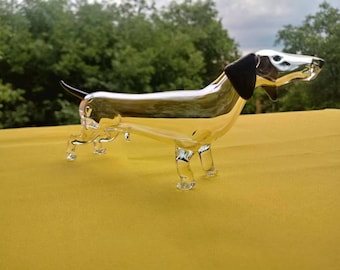 Black ear and tail Bubago glass doxie