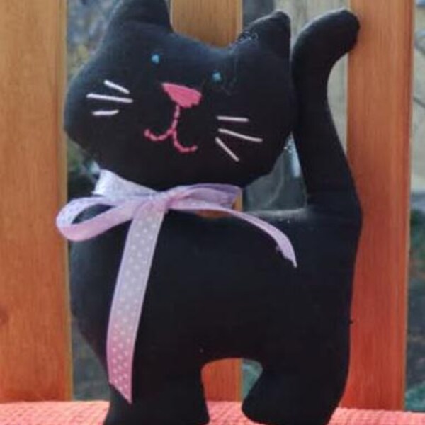 Black kitty with Blue eyes and white tie
