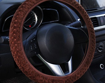 Multi-color Soft Car Steering Wheel Cover Anti-Slip Plush - Car Interior Accessories