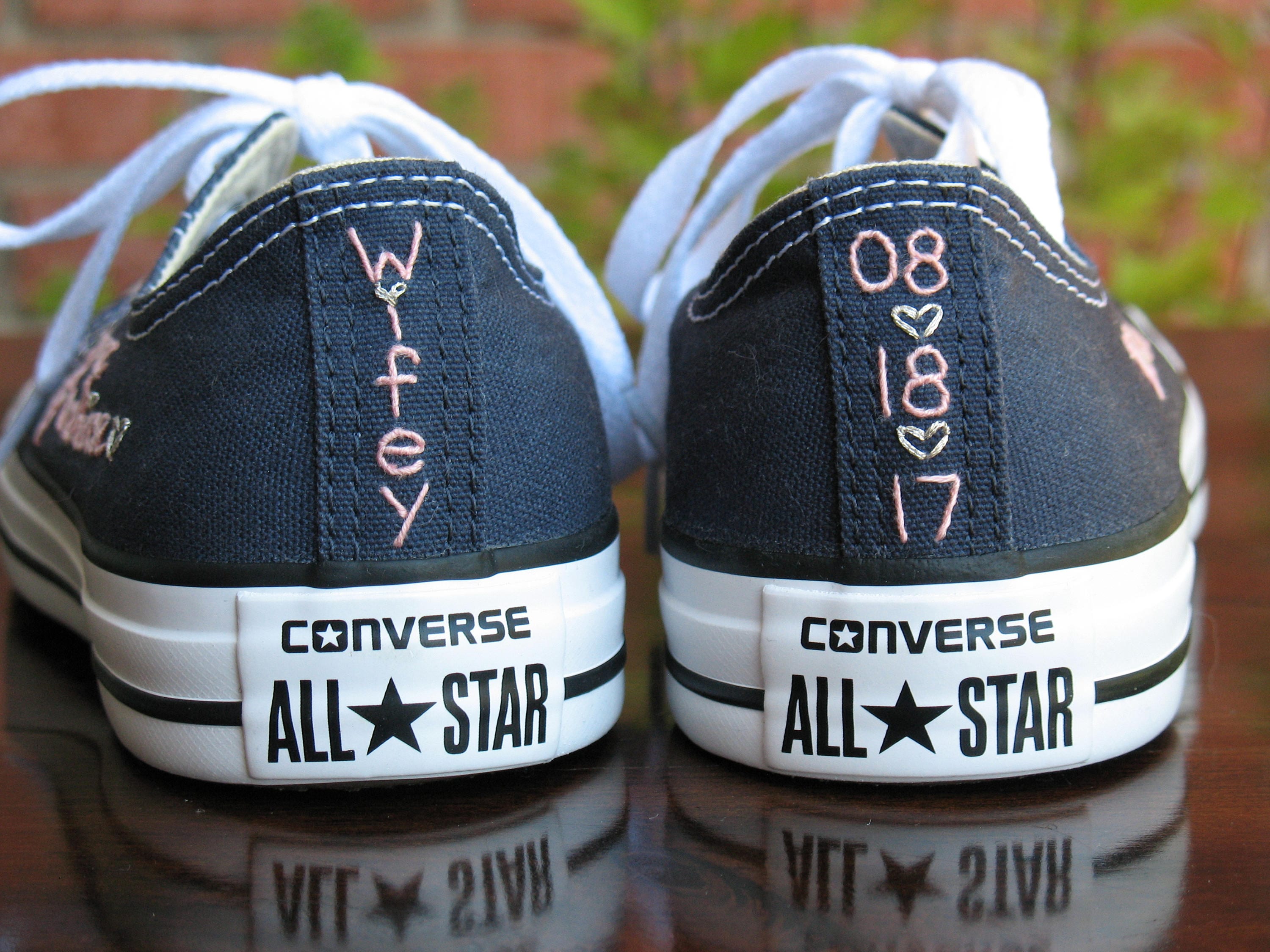 Custom Wedding Converse Stitching 