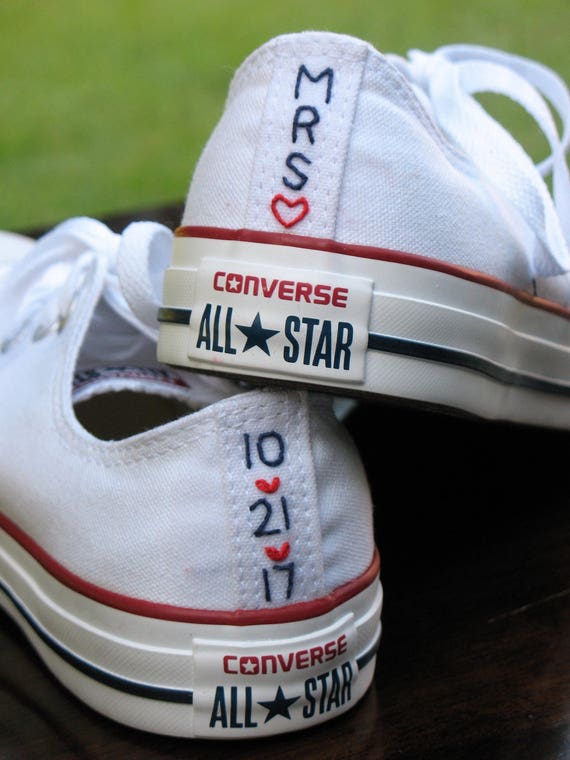 Custom Wedding Converse stitching, Custom Converse, Custom Chuck Taylors, Custom Bride Sneakers, Custom Chucks, shoes not included Custom Wedding Converse stitching, Custom Converse, Custom Chuck Taylors, Custom Bride Sneakers, Custom Chucks, shoes not included