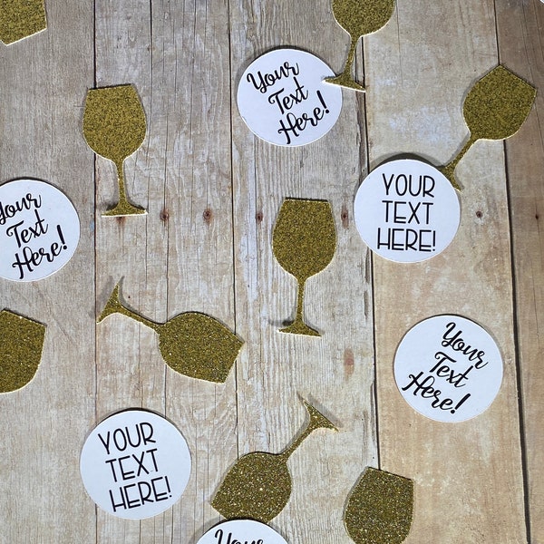 CUSTOM Wine Glass Confetti, Wine Birthday Decor, Wine Party Decor, Wine Bday, Wine Birthday, Alcohol Themed Party, Adult Birthday Party