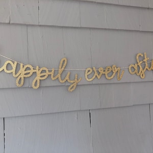 CHOOSE COLOR Happily Ever After Banner, Fairytale Bridal Shower, Glitter Bridal Shower Bunting, Bridal Shower Decor, Bride to Be Party Decor