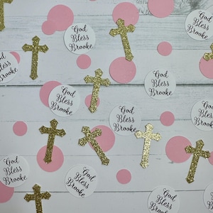 PERSONALIZED Baptism Confetti, Confirmation Confetti, Cross Confetti, Cross Party Decor, Christening Decor, Communion, God Bless Decor