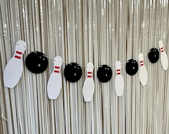 Bowling Pin Garland, Bowling Pin Banner, Bowling Ball Garland, Bowling Ball Banner, Bowling Party Decor, Bowling Tournament Decor