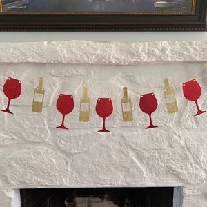 Wine Glass Banner Garland, Wine Birthday Decor, Wine Party Decor, Wine Bday, Wine Birthday, Alcohol Themed Party, Adult Birthday Party
