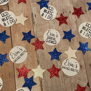 CUSTOM Red, White, and I Do Bachelorette Party Confetti, Patriotic Confetti, 4th of July Bachelorette Decor, 4th of July Wedding, July Bride