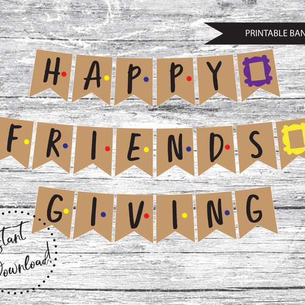 Friendsgiving Burlap Banner - Thanksgiving Party Decorations Sign