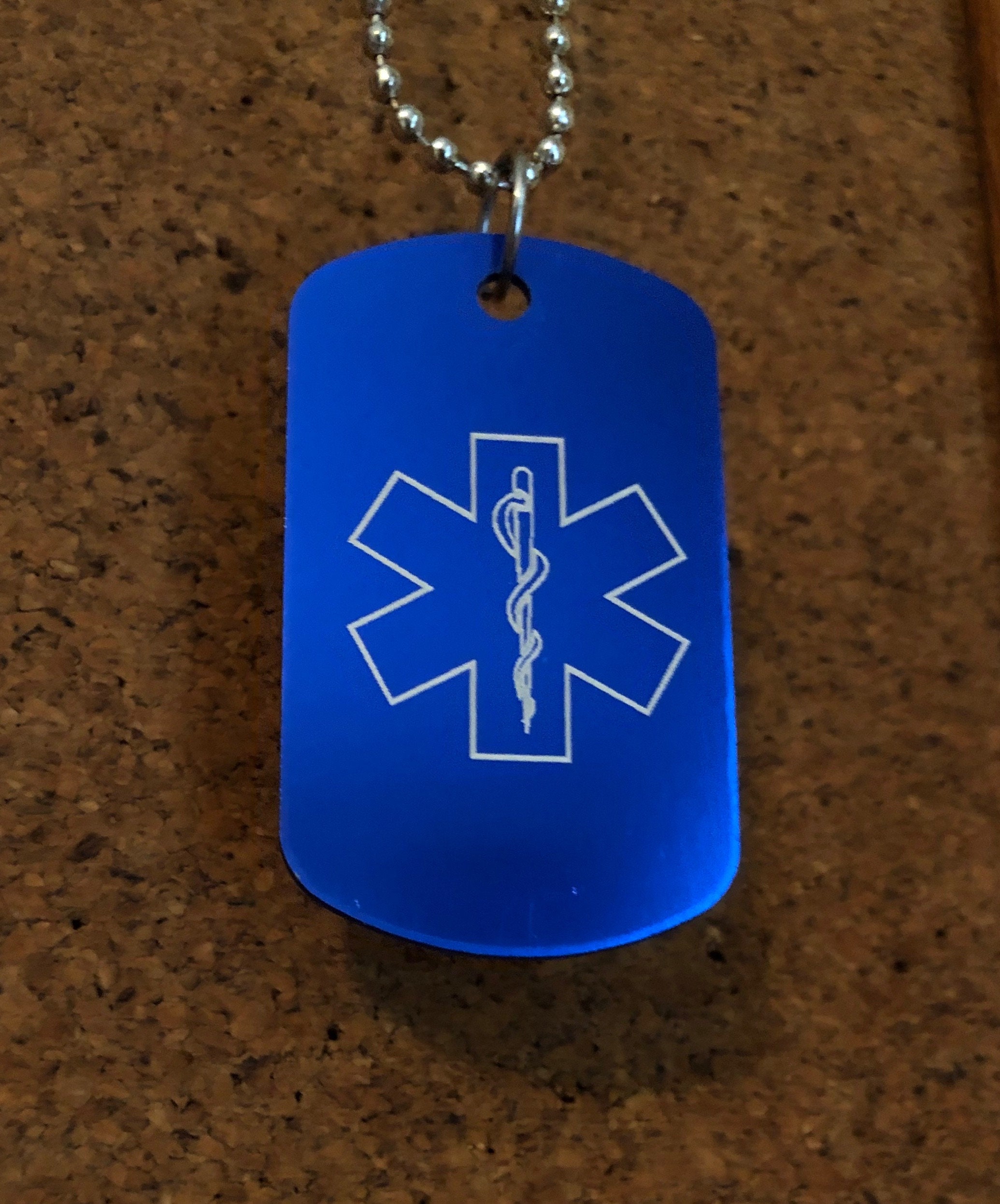 Personalized Aluminum Medical ID Dog Tag Medical Alert Dog Etsy