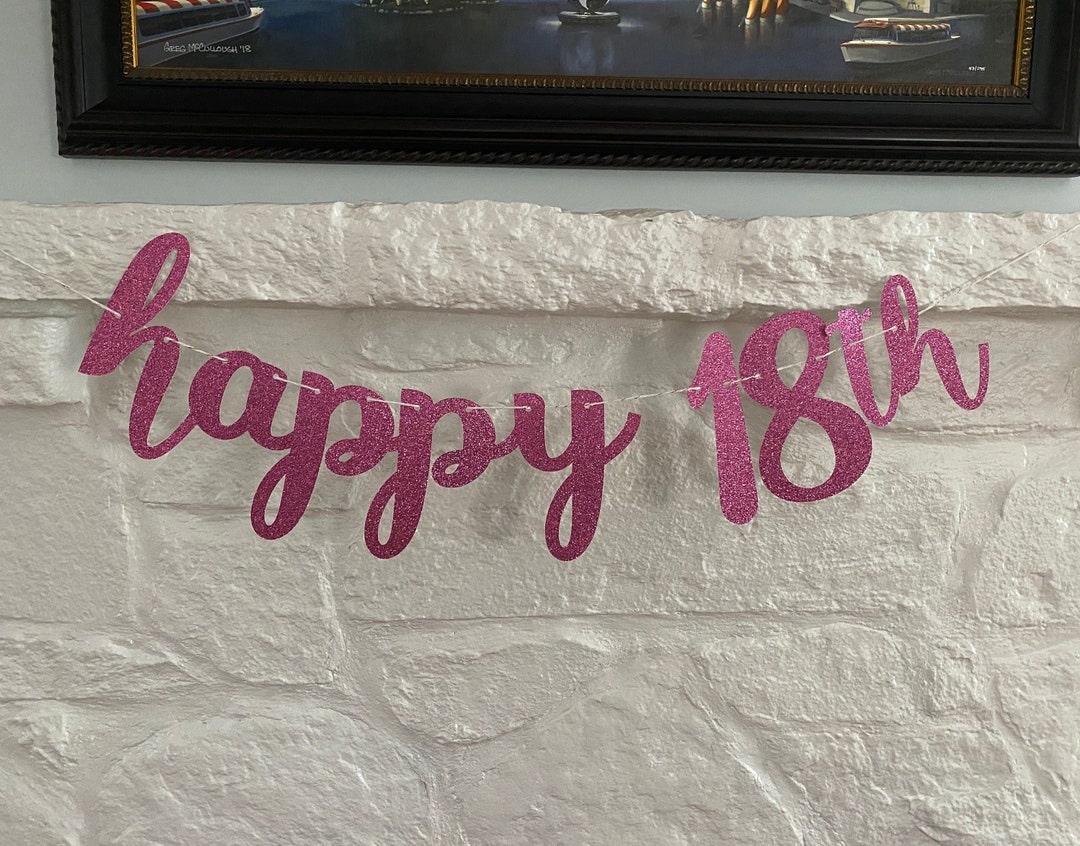 PRESTRUNG Cursive Birthday Banner, Custom Birthday Banner, Script Font ...
