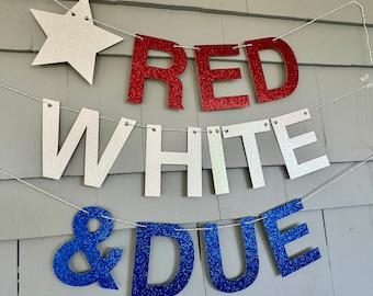 Red White and Due, 4th of July Baby Shower, July Baby Shower, July Pregnancy Announcement, 4th of July Pregnancy Reveal, All American Baby