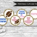 PRINTABLE Touchdowns or Tutus Gender Reveal Cupcake Toppers, Football Gender Reveal, Ballet ...