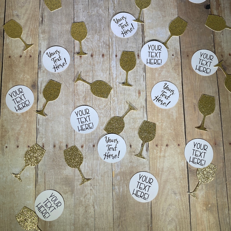 CUSTOM Wine Glass Confetti Wine Birthday Decor Wine Party Etsy