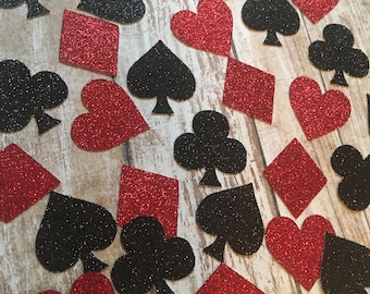 Playing Card Confetti, Casino Birthday Banner, Playing Card Decor, Las Vegas Party Decor, Suit Birthday Confetti, Suits Playing Card Decor