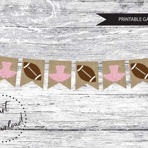 PRINTABLE Touchdowns or Tutus Gender Reveal Banner,gender Reveal Bunting, Football Gender Reveal ...