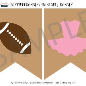 PRINTABLE Touchdowns or Tutus Gender Reveal Bannergender - Etsy