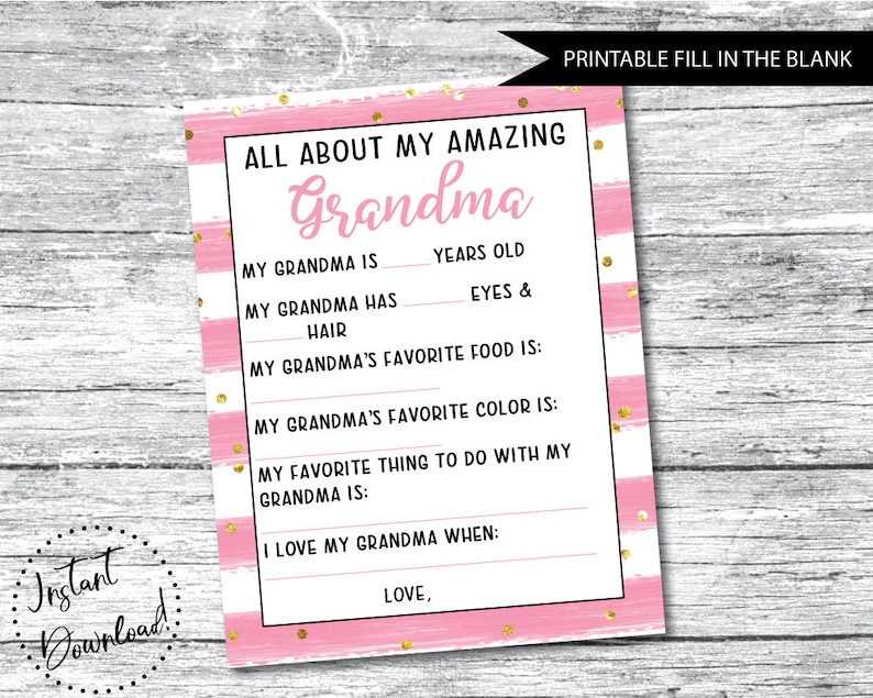 Moms Working day Present Printable, All Pertaining to Grandma, Moms Working day Questionnaire, Grandma Moms Working day Present, Grandma Printable Reward, Moms Working day picture relating to All About Grandma Printable titled Moms Working day Reward Printable, All Regarding Grandma, Moms Working day Questionnaire, Grandma Moms Working day Present, Grandma Printable Present, Moms Working day