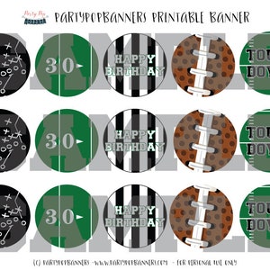 PRINTABLE Football Cupcake Toppers, Instant Download Cupcake Toppers ...