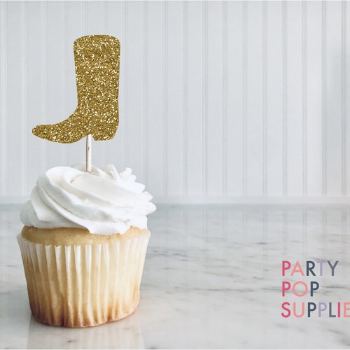 Cowboy Boot Cupcake Topper, Nashville Bachelorette Cupcake Topper, Country Party Decor, 90s Country Party, Nash Bash, Boot Food Pick