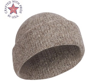 Hergestellt in den USA Ragg Wool Knit Watch Cap Beanie Oatmeal SUPER WARM Made in America Hat